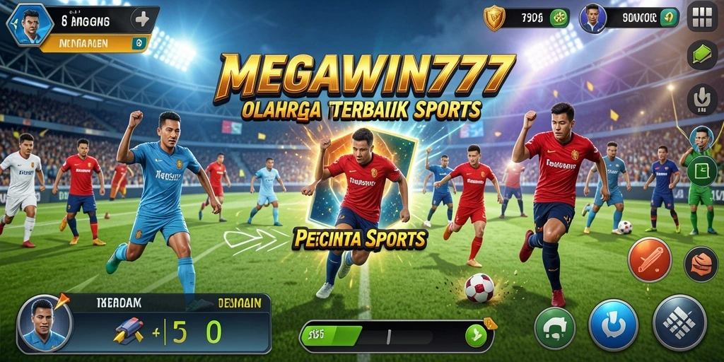 Screenshot gameplay MEGAWIN777 menampilkan aksi olahraga seru.